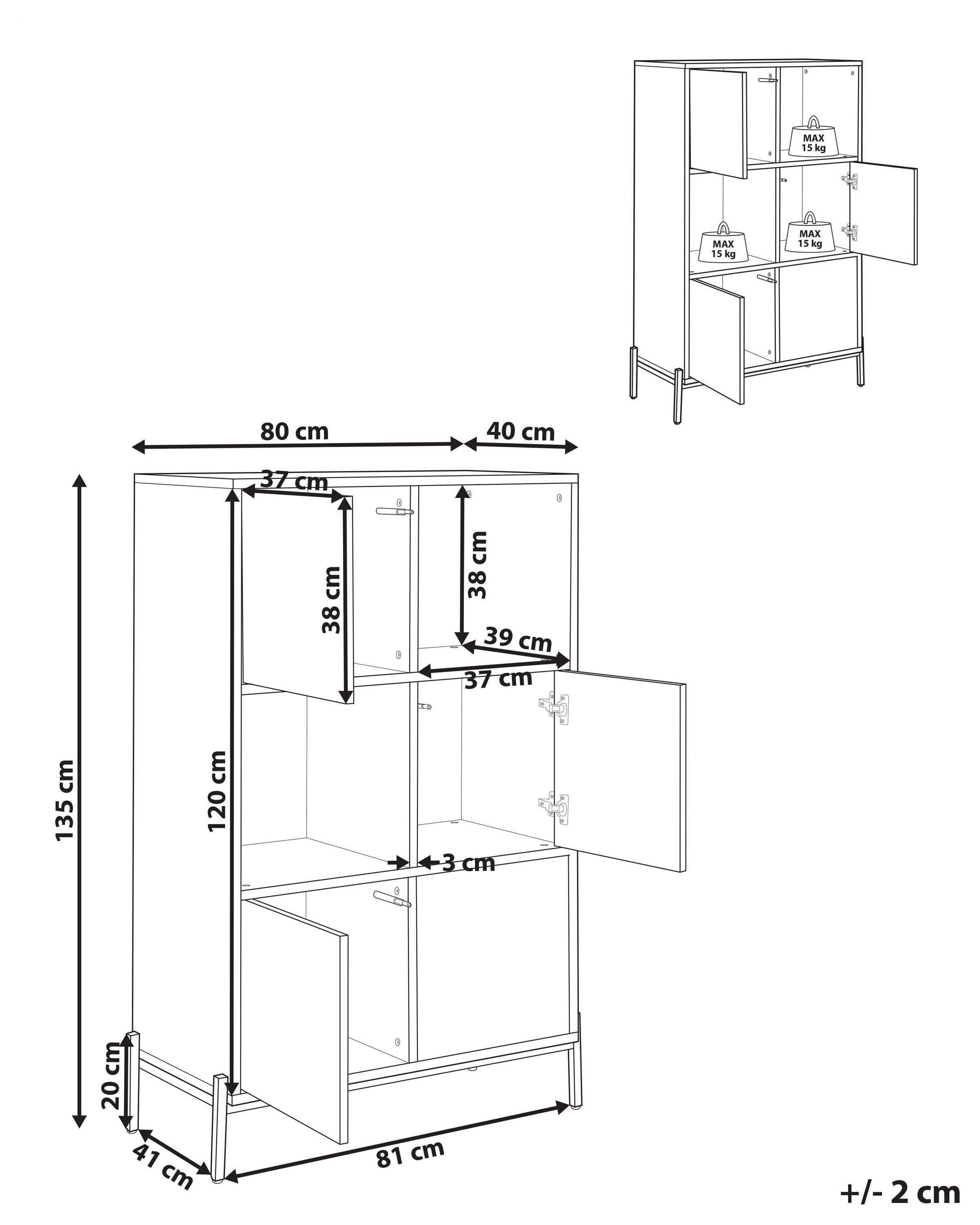 Beliani Bücherschrank aus MDF-Platte Modern MOINES  