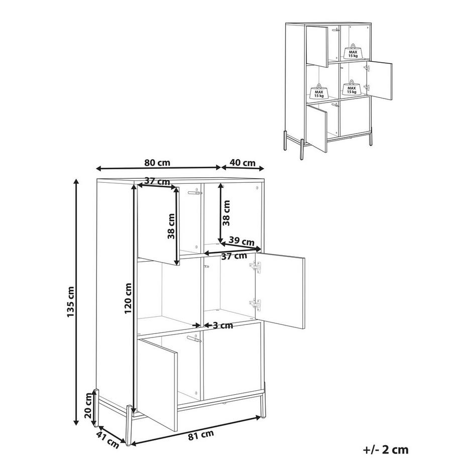 Beliani Regal aus MDF-Platte Modern MOINES  