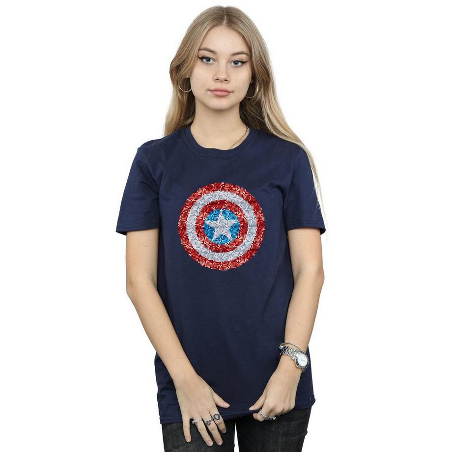 MARVEL Captain America T-Shirt Scudo Paillettes  