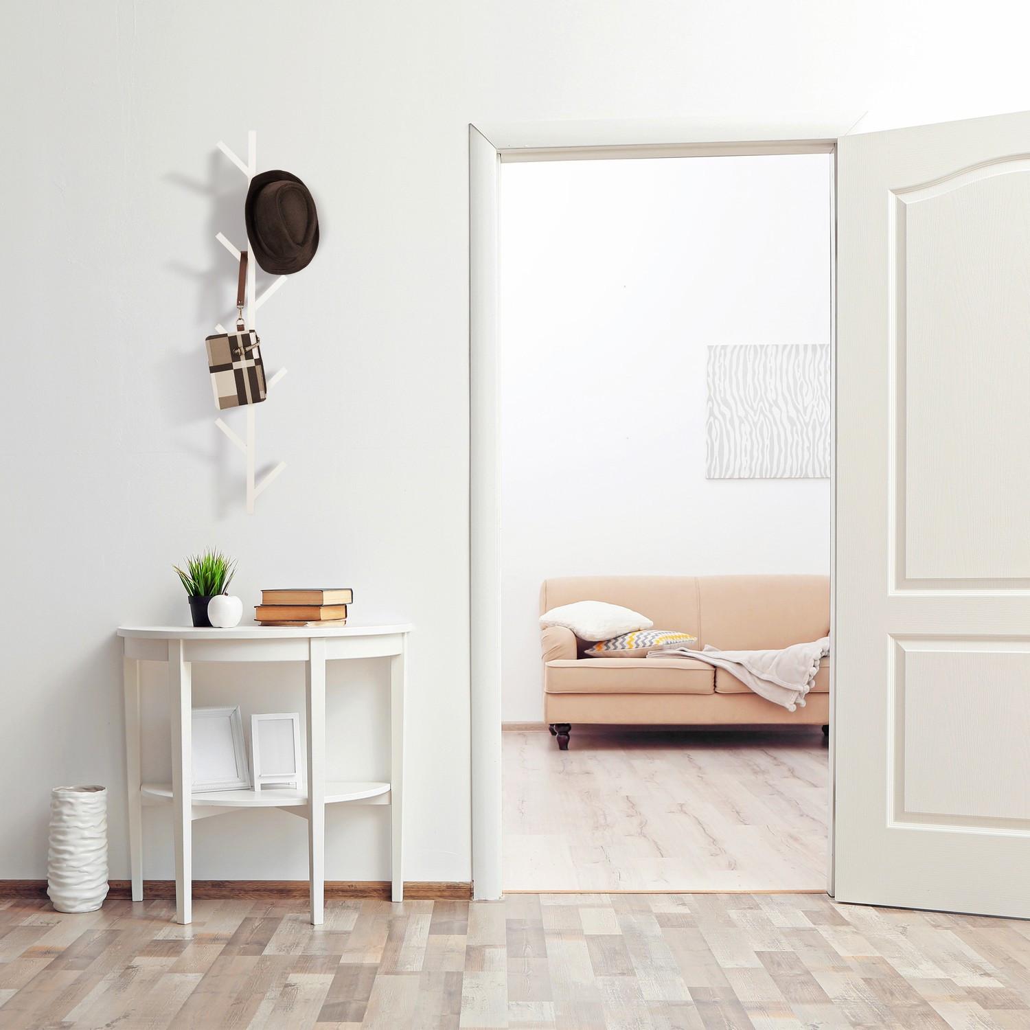 B2X Appendiabiti bianco a forma di albero  