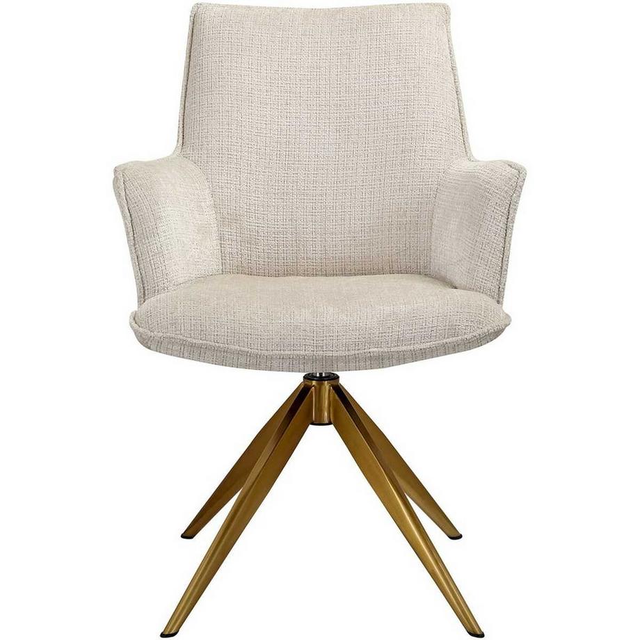 mutoni Sedia girevole Dakota in ciniglia beige  