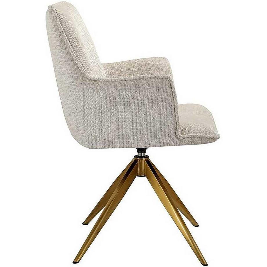 mutoni Sedia girevole Dakota in ciniglia beige  