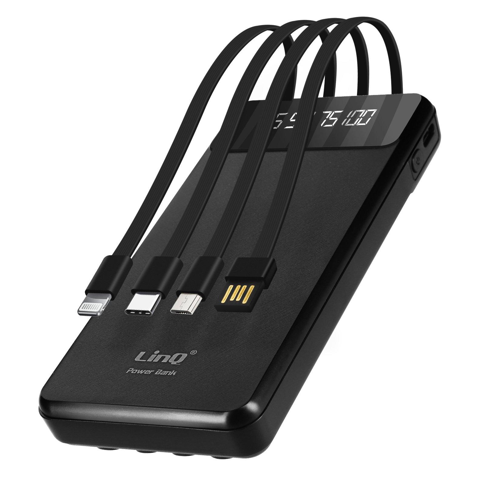 Avizar  Powerbank 15000mAh, cavo 4in1 LinQ nero 