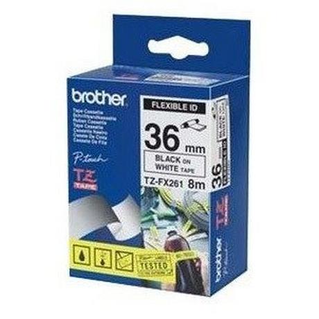 PTOUCH  PTOUCH Flexitape lamin. schwarz/weiss TZe-FX261 zu PT-550 36 mm 