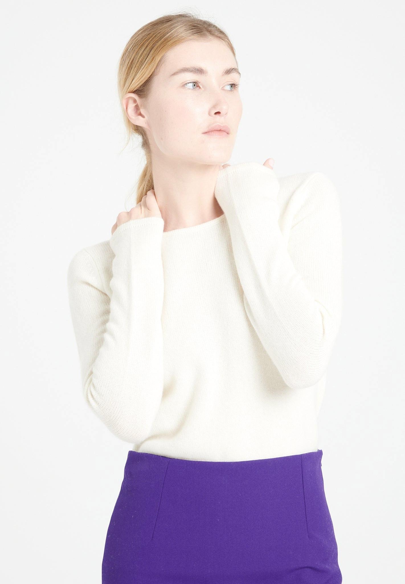 Studio Cashmere8  LILLY 18 Maglia con collo a barchetta 4ct. - 100% cashmere 