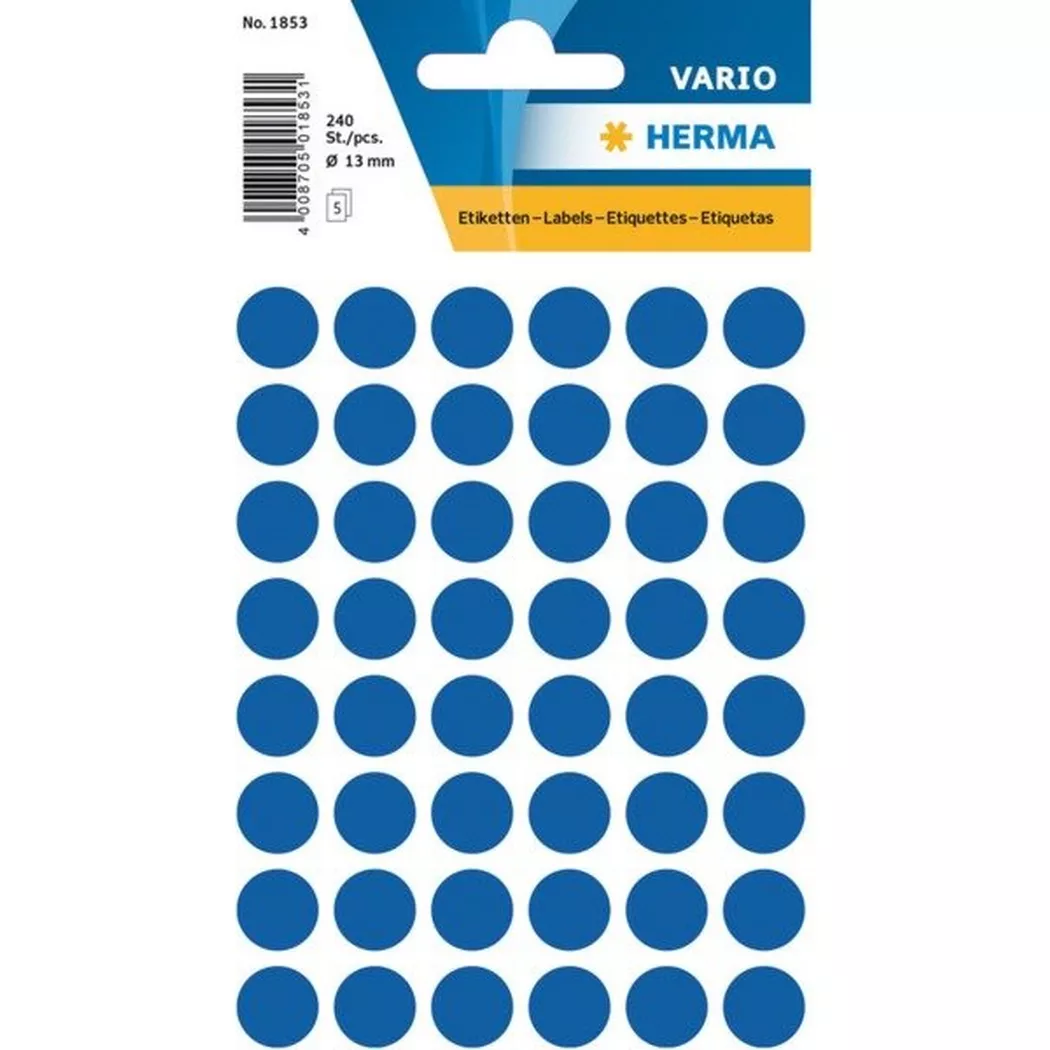 HERMA – Etiketten rund 13mm 1853 dunkelblau 240 Stück, One Size