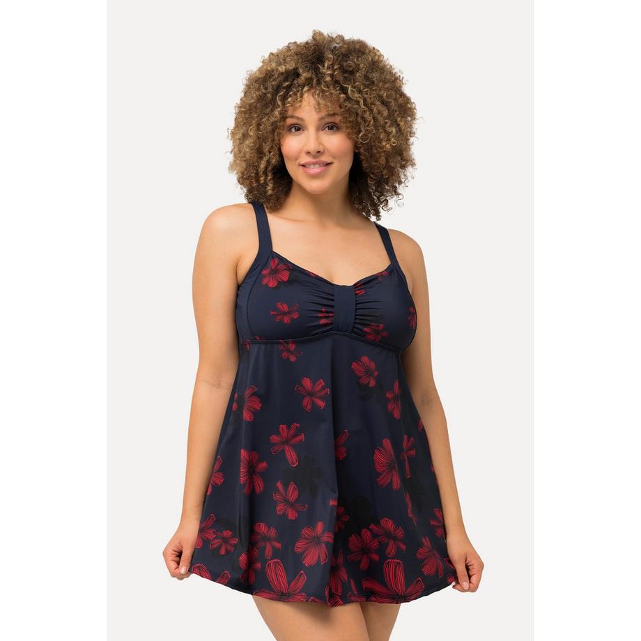 Ulla Popken Robe de bain Fleurs Bonnets souples Bretelles ajustables  