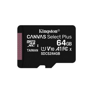 Kingston Technology Scheda micSDXC Canvas Select Plus 100R A1 C10 da 64GB confezione singola senza adattatore