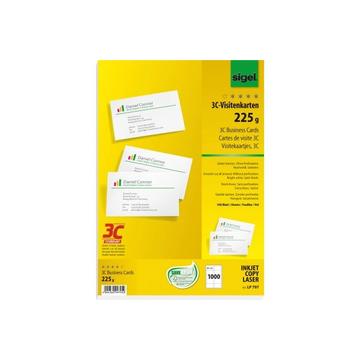 SIGEL Visitenkarten 85x55mm LP797 weiss, 225g 1000 Stück