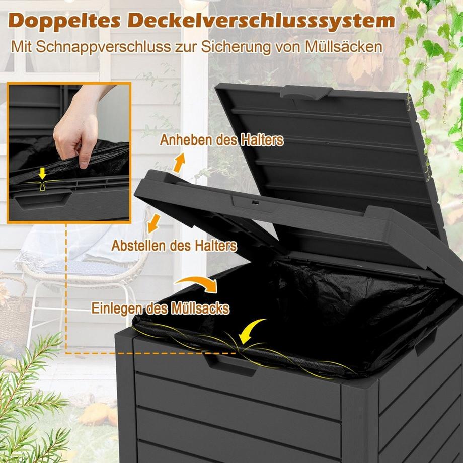 Northix Pattumiera da esterno con coperchio  