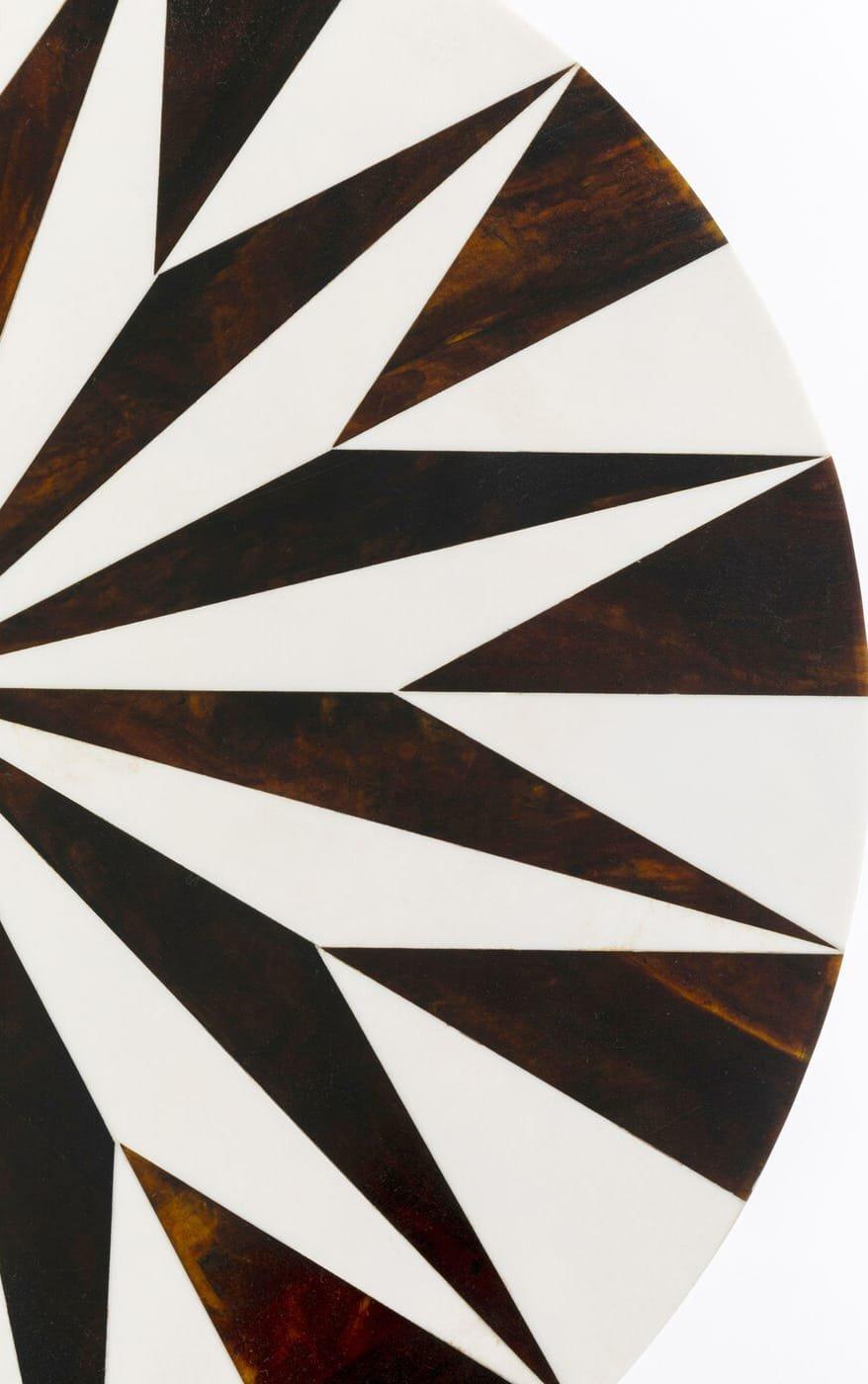 KARE Design Table d&#039;appoint Domero Star marron blanc rond 40  