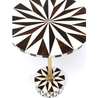 KARE Design Table d&#039;appoint Domero Star marron blanc rond 40  