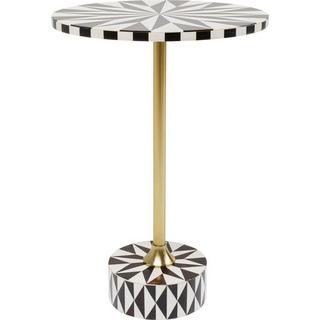 KARE Design Table d&#039;appoint Domero Star marron blanc rond 40  