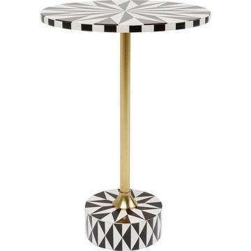 Table d&#039;appoint Domero Star marron blanc rond 40