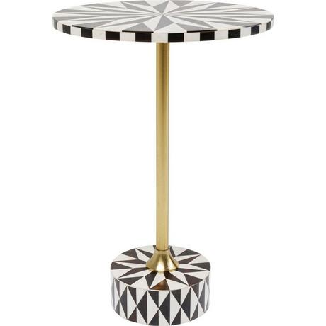 KARE Design Table d&#039;appoint Domero Star marron blanc rond 40  