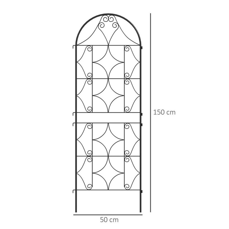 Northio Rankgitter Metall 2er Set zum Stecken rostfrei Rankhilfe für Kletterpflanzen 50x150 cm Garten Spalier für Zimmerpflanzen Pflanzenspalier für Tomaten Gemüse Blumen Kletterpflanzen Schwarz Aosom  