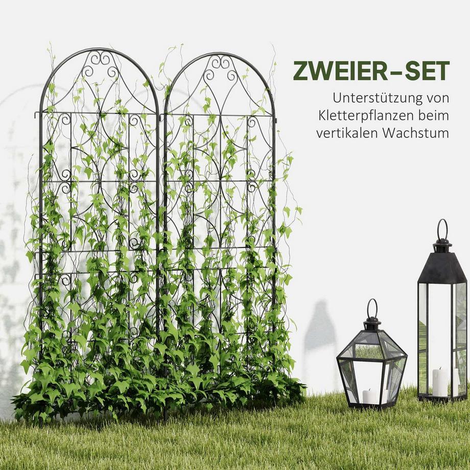 Northio Rankgitter Metall 2er Set zum Stecken rostfrei Rankhilfe für Kletterpflanzen 50x150 cm Garten Spalier für Zimmerpflanzen Pflanzenspalier für Tomaten Gemüse Blumen Kletterpflanzen Schwarz Aosom  
