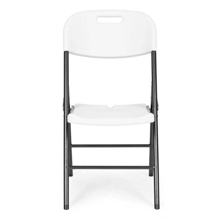 B2X Lot de 4 chaises pliantes, ensemble traiteur, métal, HDPE, blanc, ModernHome  