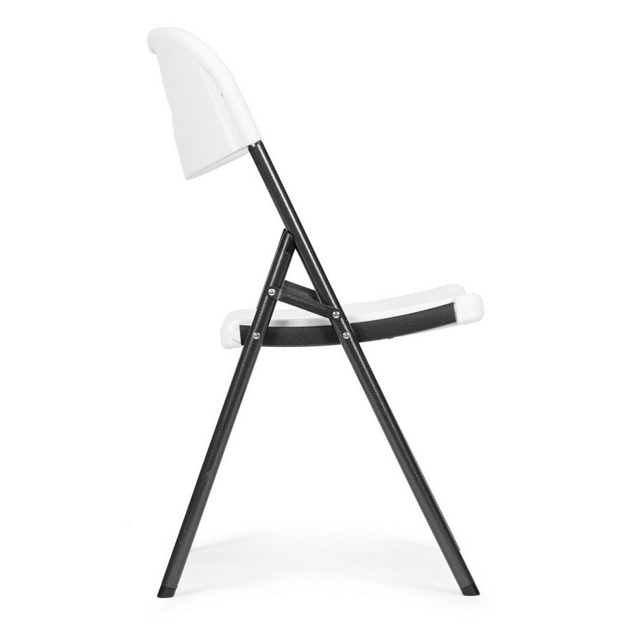 B2X Lot de 4 chaises pliantes, ensemble traiteur, métal, HDPE, blanc, ModernHome  