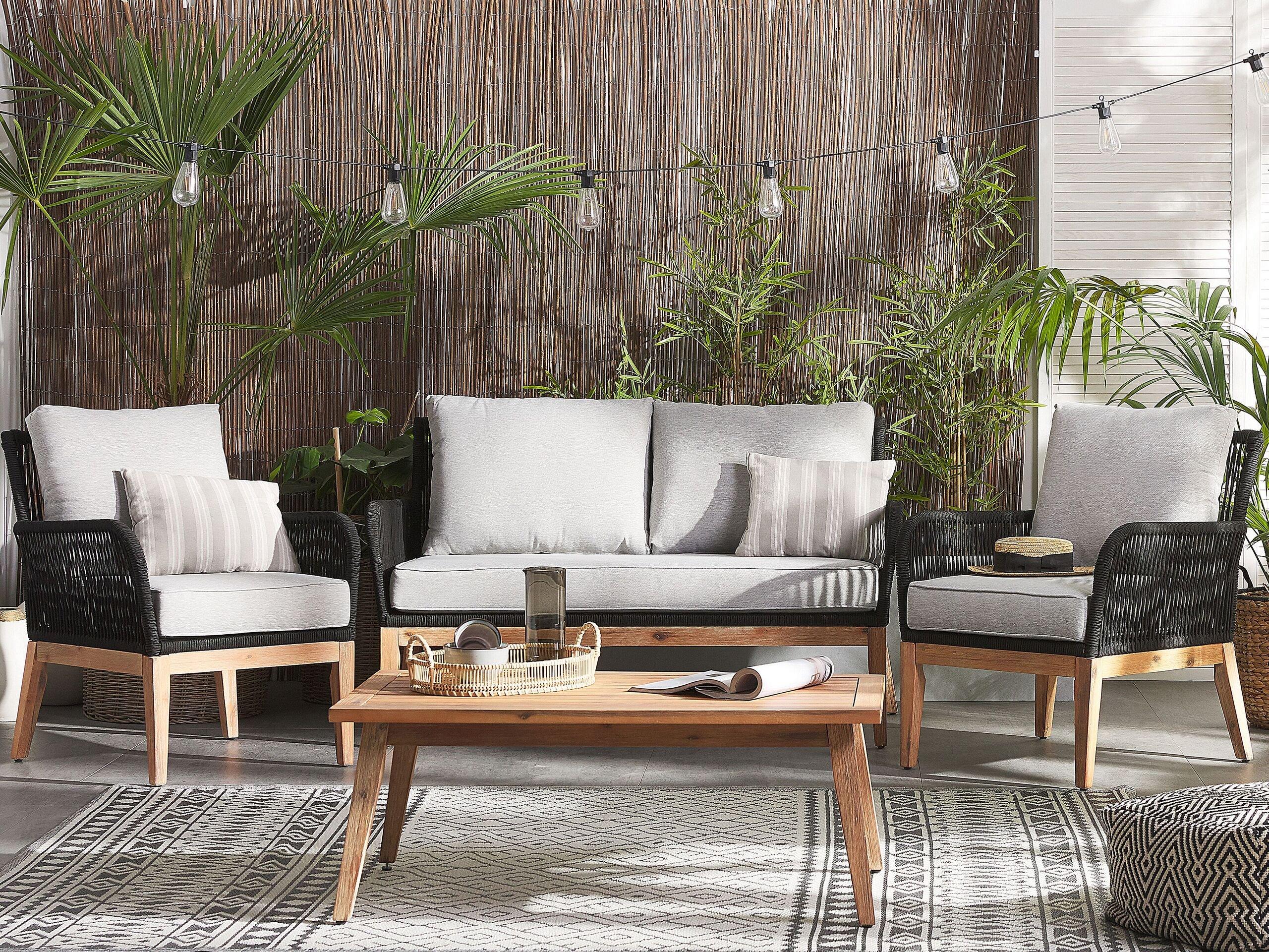 Beliani Lounge Set mit Tisch aus Akazienholz Modern MERANO  