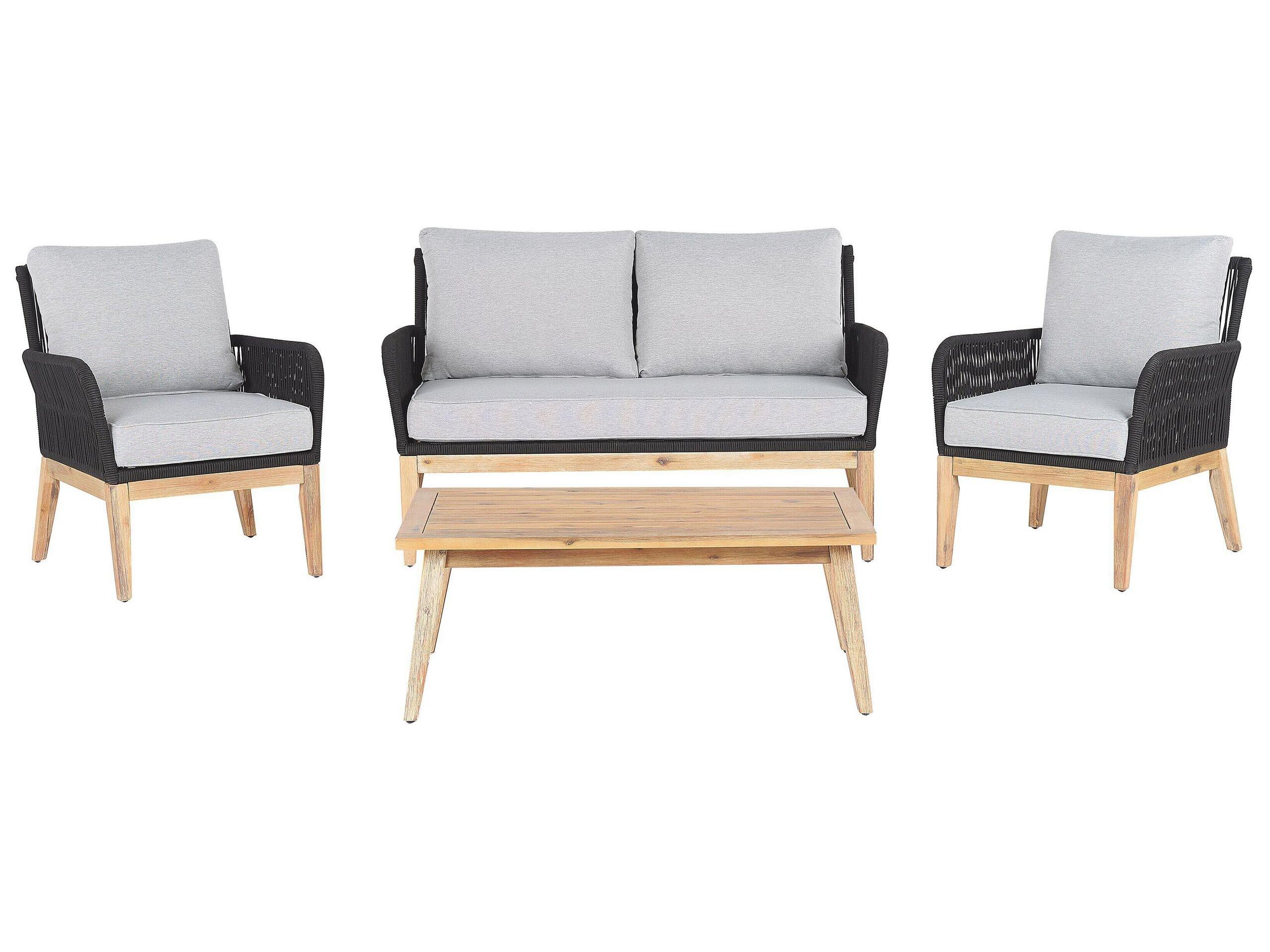 Beliani Lounge Set mit Tisch aus Akazienholz Modern MERANO  