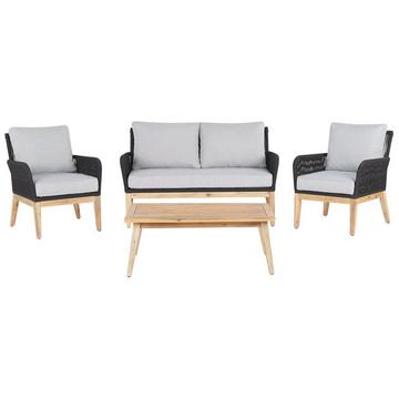 Lounge Set mit Tisch aus Akazienholz Modern MERANO