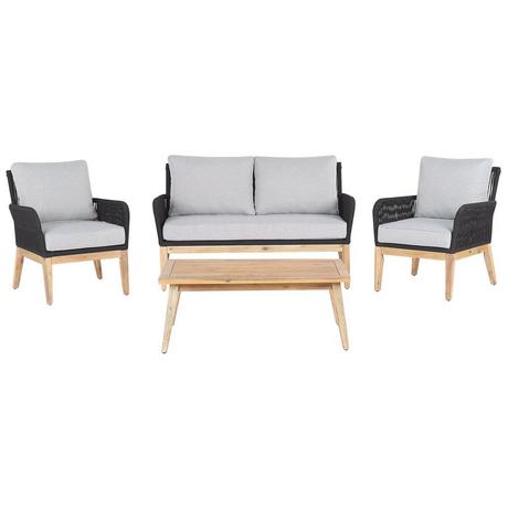 Beliani Ensemble de salon avec table en Acacia Moderne MERANO  