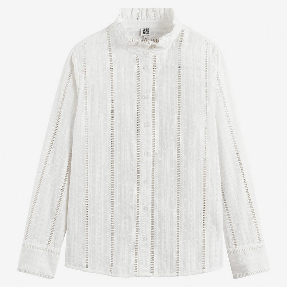 La Redoute Collections Hemd mit Ajourmuster und Stickerei  