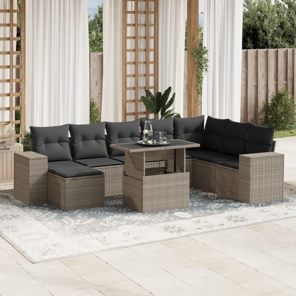 VidaXL set divano da giardino Polirattan  