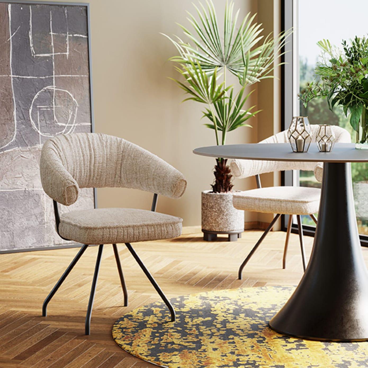 KARE Design Chaise pivotante Arabella argent  