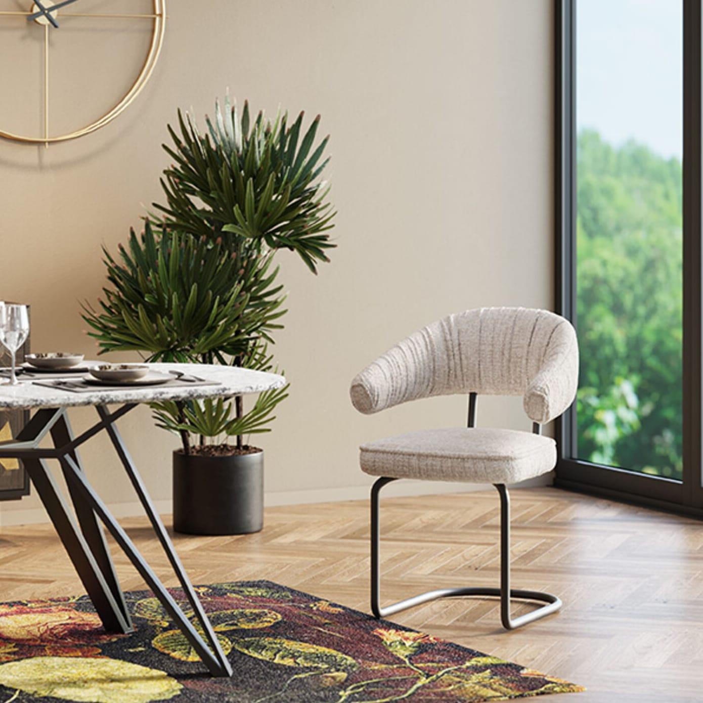 KARE Design Chaise pivotante Arabella argent  