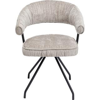 KARE Design Chaise pivotante argentée Arabella  