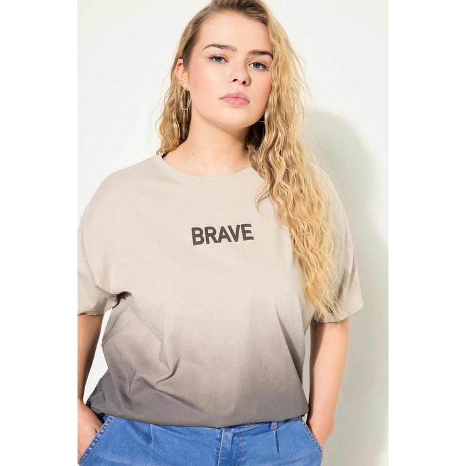 Studio Untold Maglia Oversize Stampa Scritta Gradiente Scollo Rotondo Mezze Maniche  