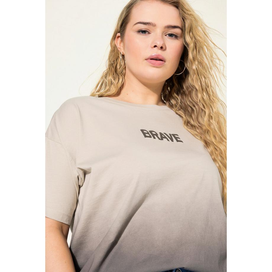 Studio Untold Maglia Oversize Stampa Scritta Gradiente Scollo Rotondo Mezze Maniche  