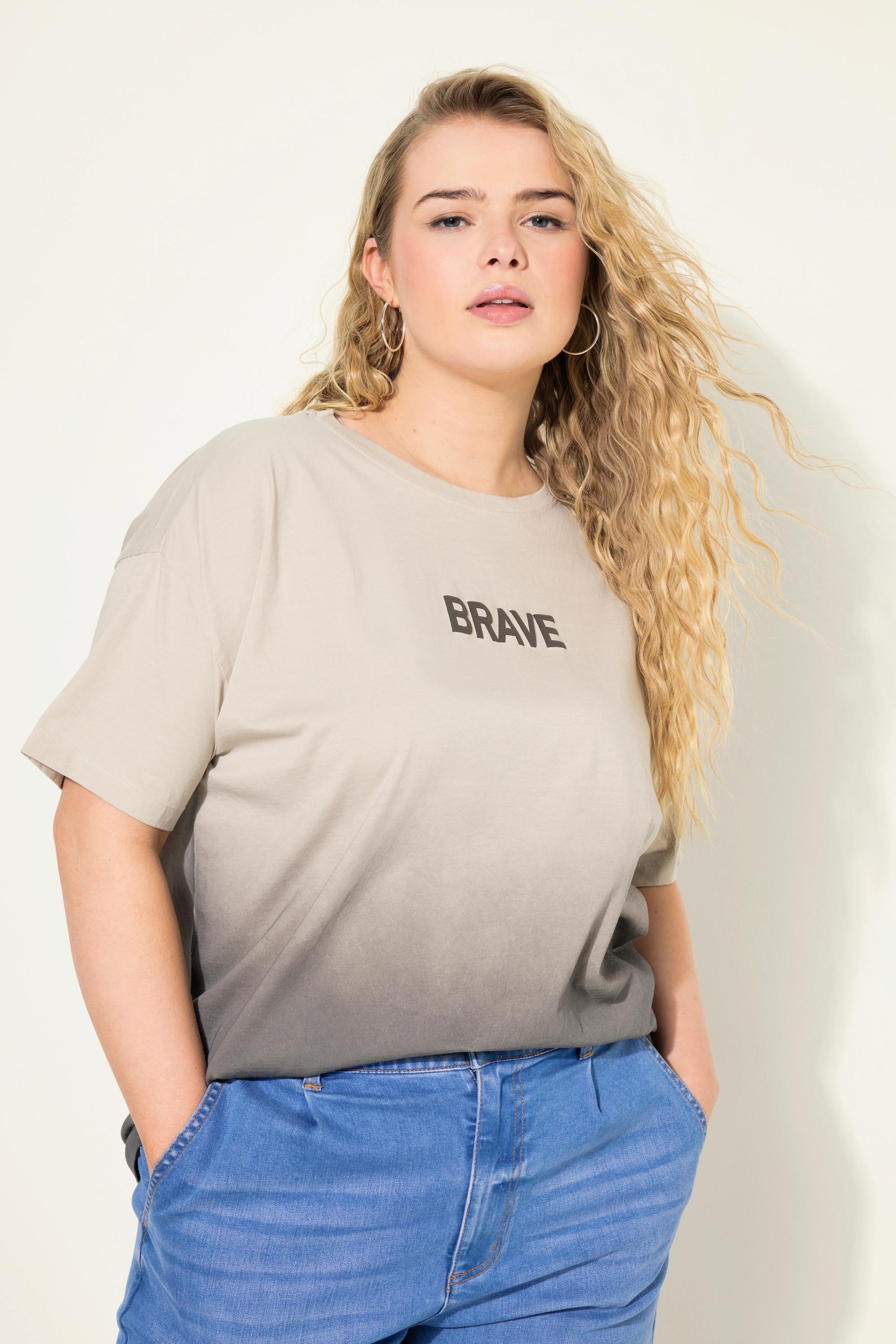 Studio Untold  Maglia dal taglio oversize con scritta, gradiente di colore, scollo a girocollo e mezze maniche 