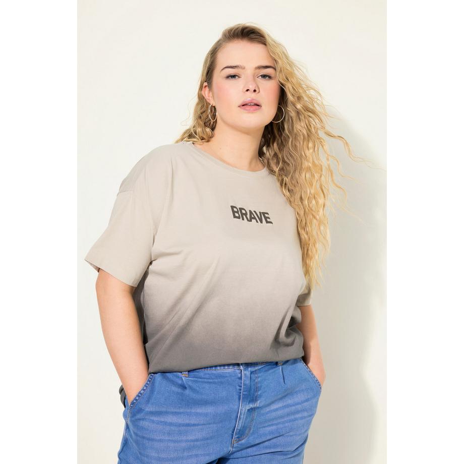 Studio Untold Maglia Oversize Stampa Scritta Gradiente Scollo Rotondo Mezze Maniche  