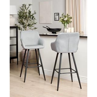 Beliani Lot de 2 chaises de bar en Velours Moderne CASMALIA  