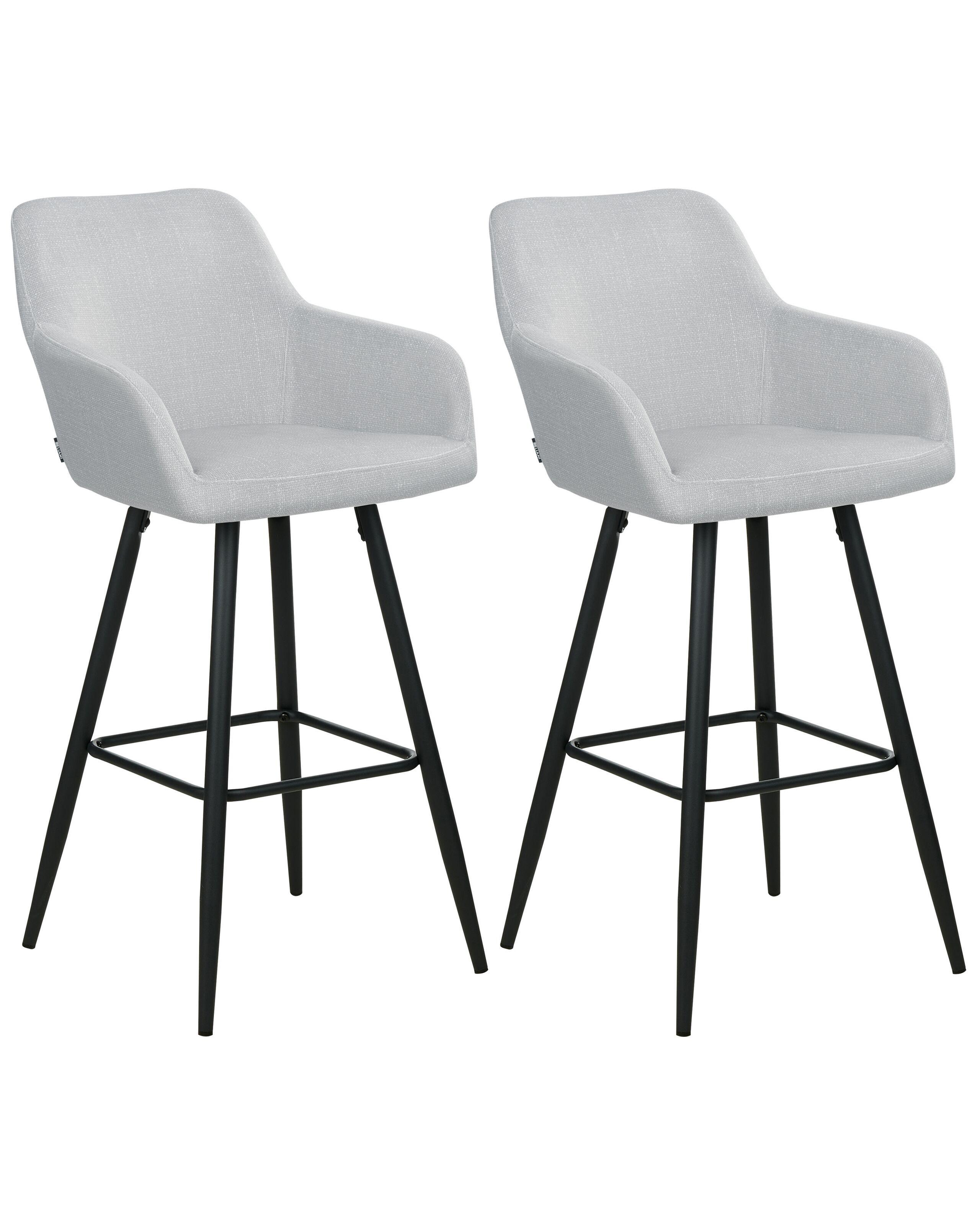 Beliani Lot de 2 chaises de bar en Velours Moderne CASMALIA  