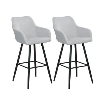 Lot de 2 chaises de bar en Velours Moderne CASMALIA