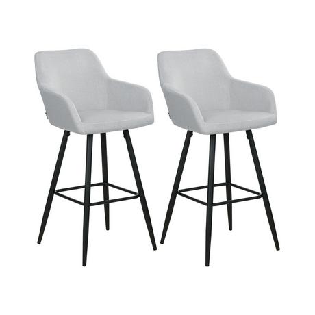 Beliani Lot de 2 chaises de bar en Velours Moderne CASMALIA  