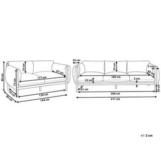 Beliani Set lounge pour jardin en Aluminium Moderne ESPERIA  