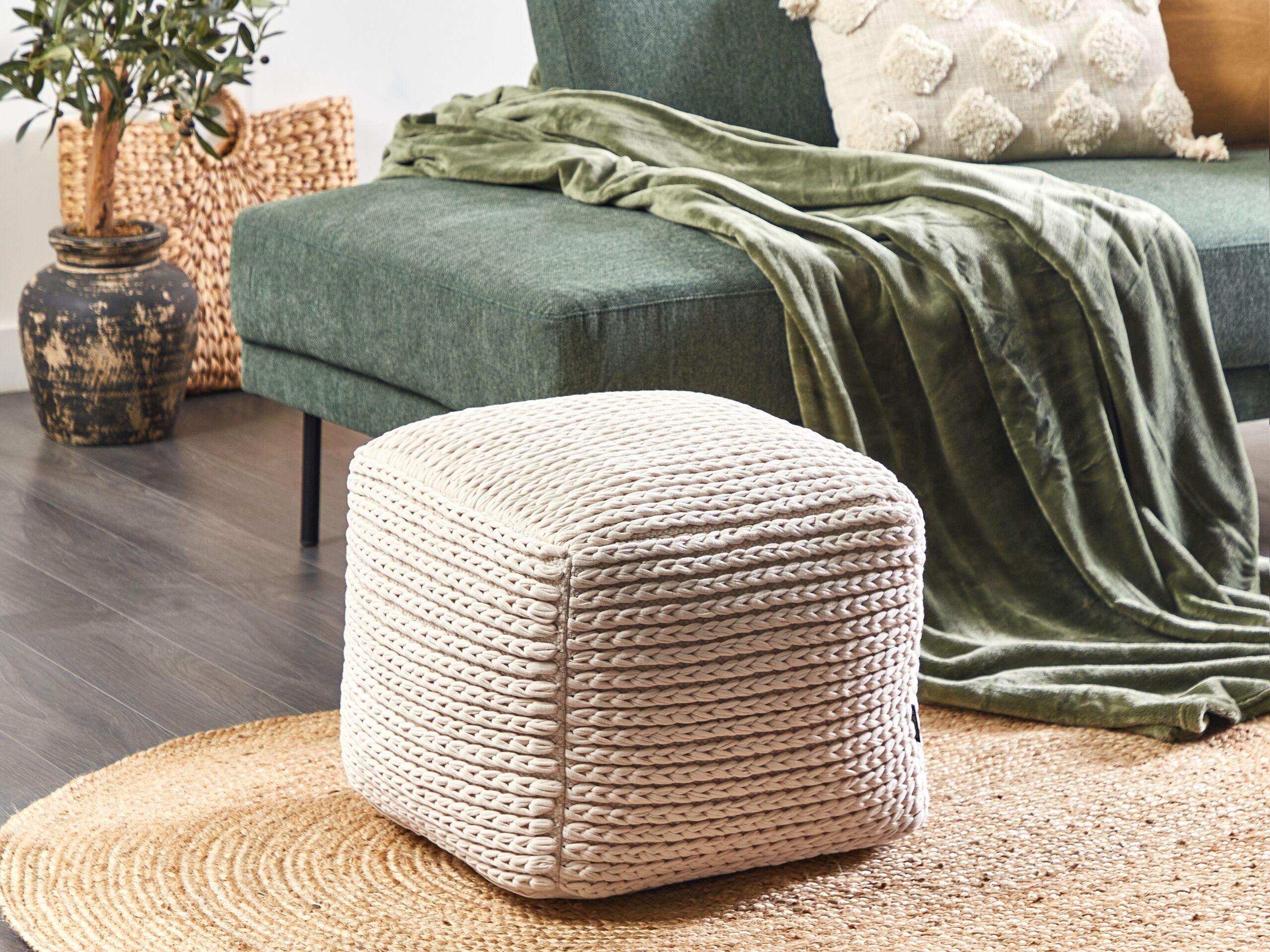 Beliani Pouf en Cotone Boho DAMAN  