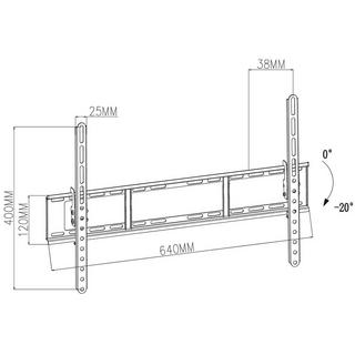 Nedis  Supporto a parete per TV inclinabile | 37-70" | Peso massimo dello schermo supportato: 35 kg | Inclinabile: 20° | Distanza minima dalla parete: 38 mm | Acciaio | Nero 