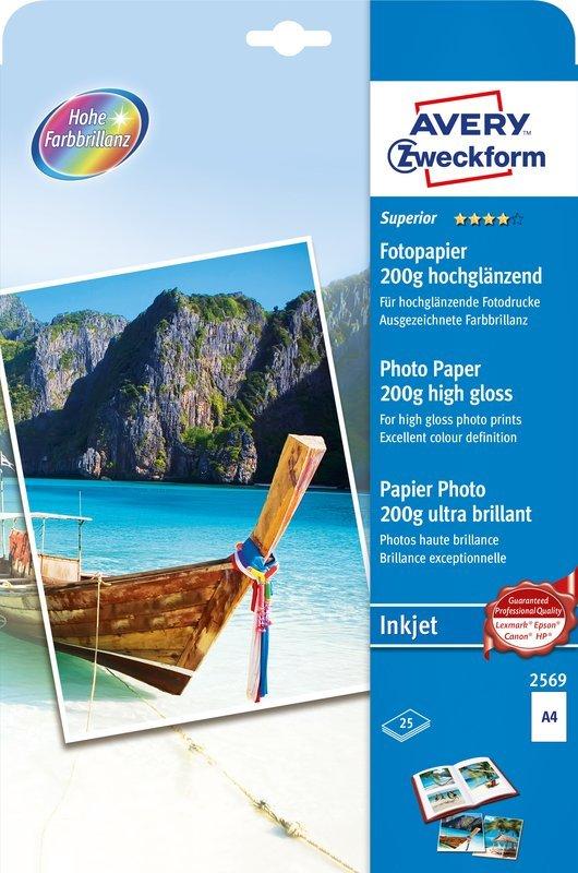 Avery-Zweckform AVERY ZWECKFORM Superior Inkjet Fotopapier A4,25 Blatt  