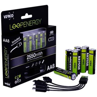 Verico  Batterie LoopEnergy USB-C Mignon (AA) Li-Ion 1700 mAh 1.5 V 8 pcs 
