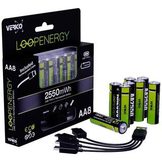 Verico  Batteria ricaricabile USB-C ® Li-Ion 8 pz.  LoopEnergy USB-C 1700 mAh 