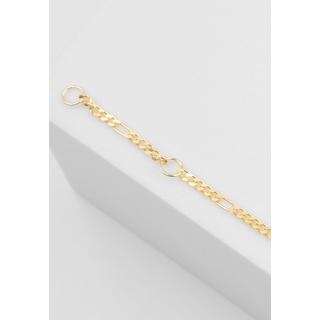 MUAU Schmuck  ID-Bracelet Figaro Gelbgold 750 Schild diamantiert, 1.8mm, 14cm 