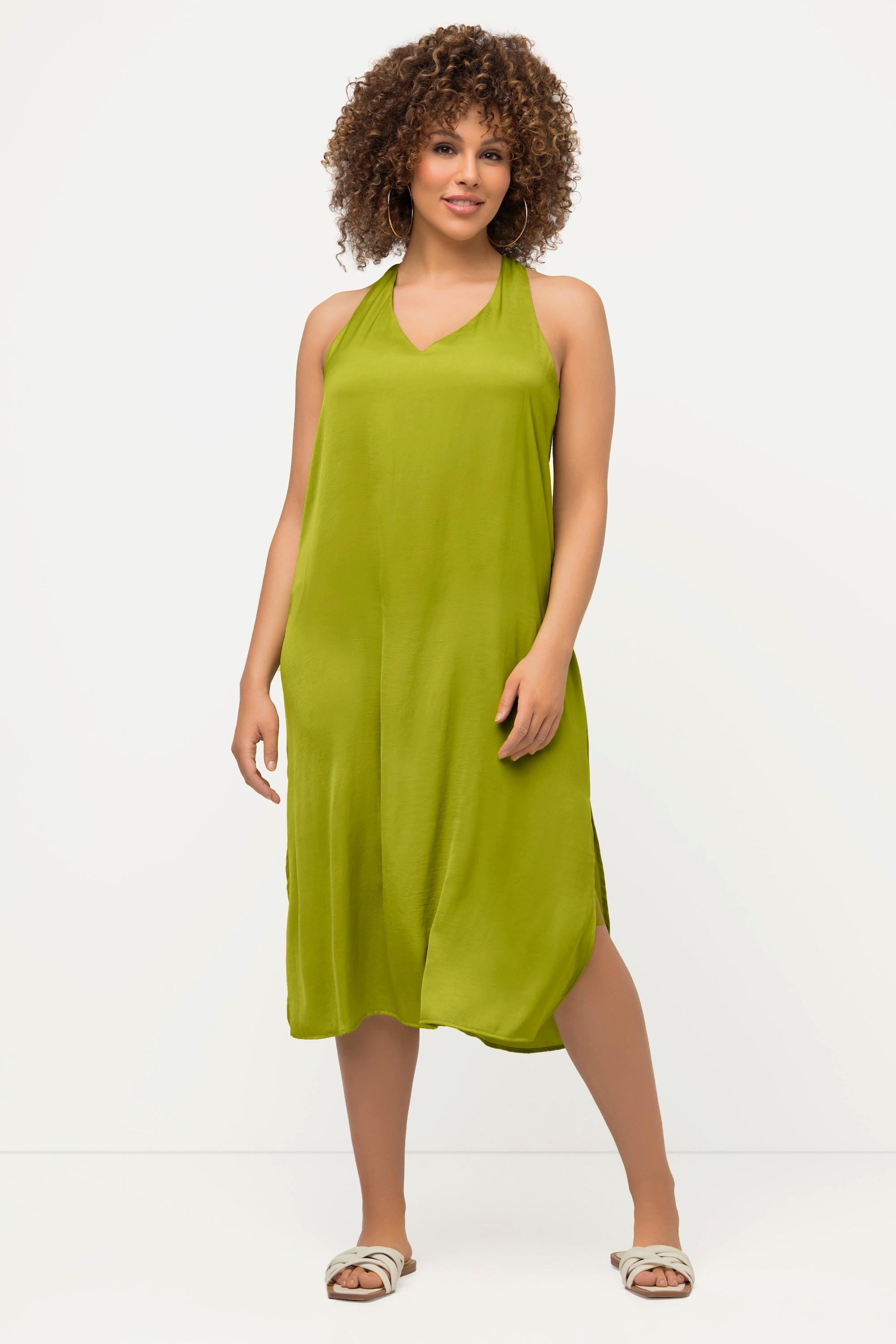 Ulla Popken Robe midi sans manches Silhouette en A Décolleté en V  