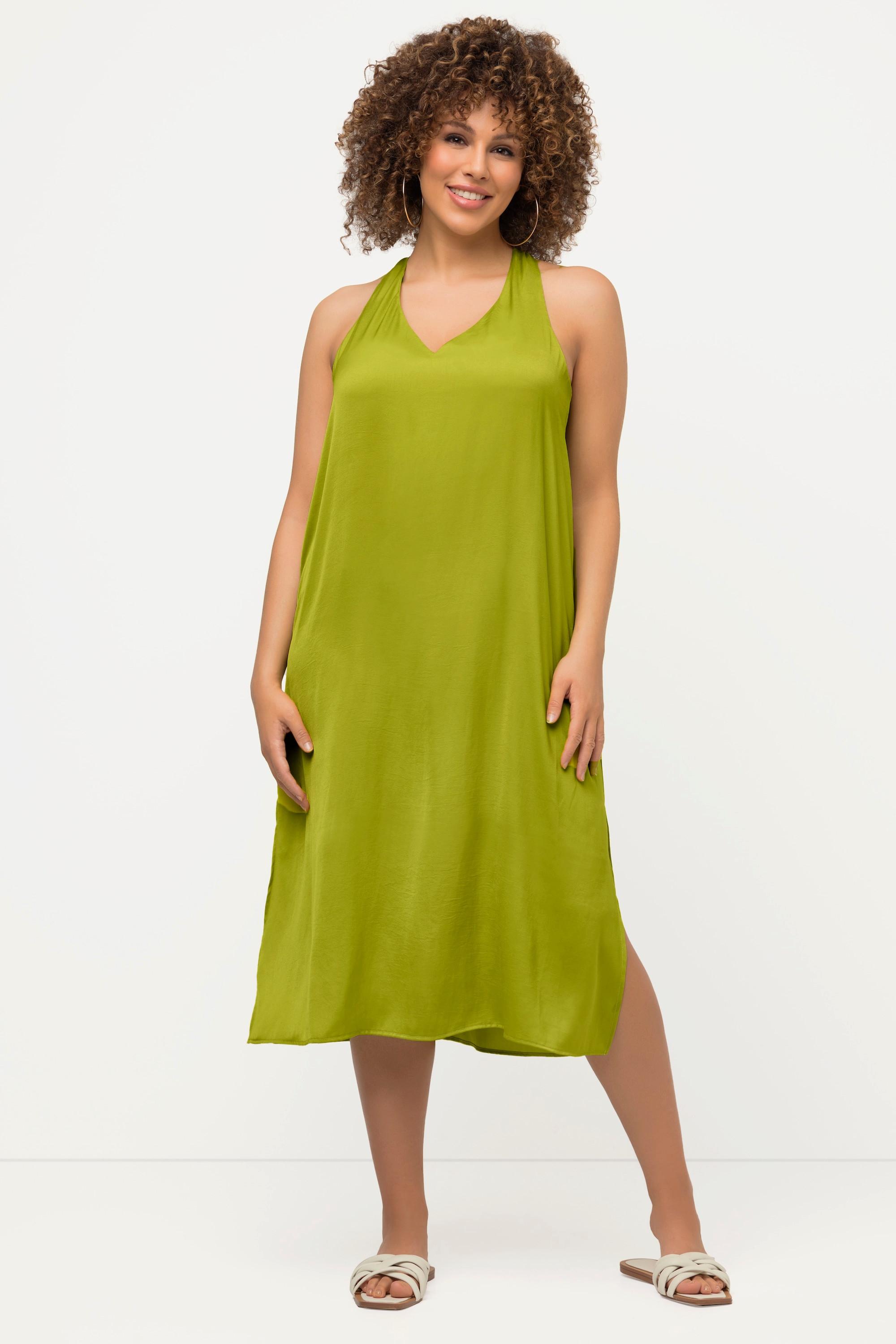 Ulla Popken Robe midi sans manches Silhouette en A Décolleté en V  