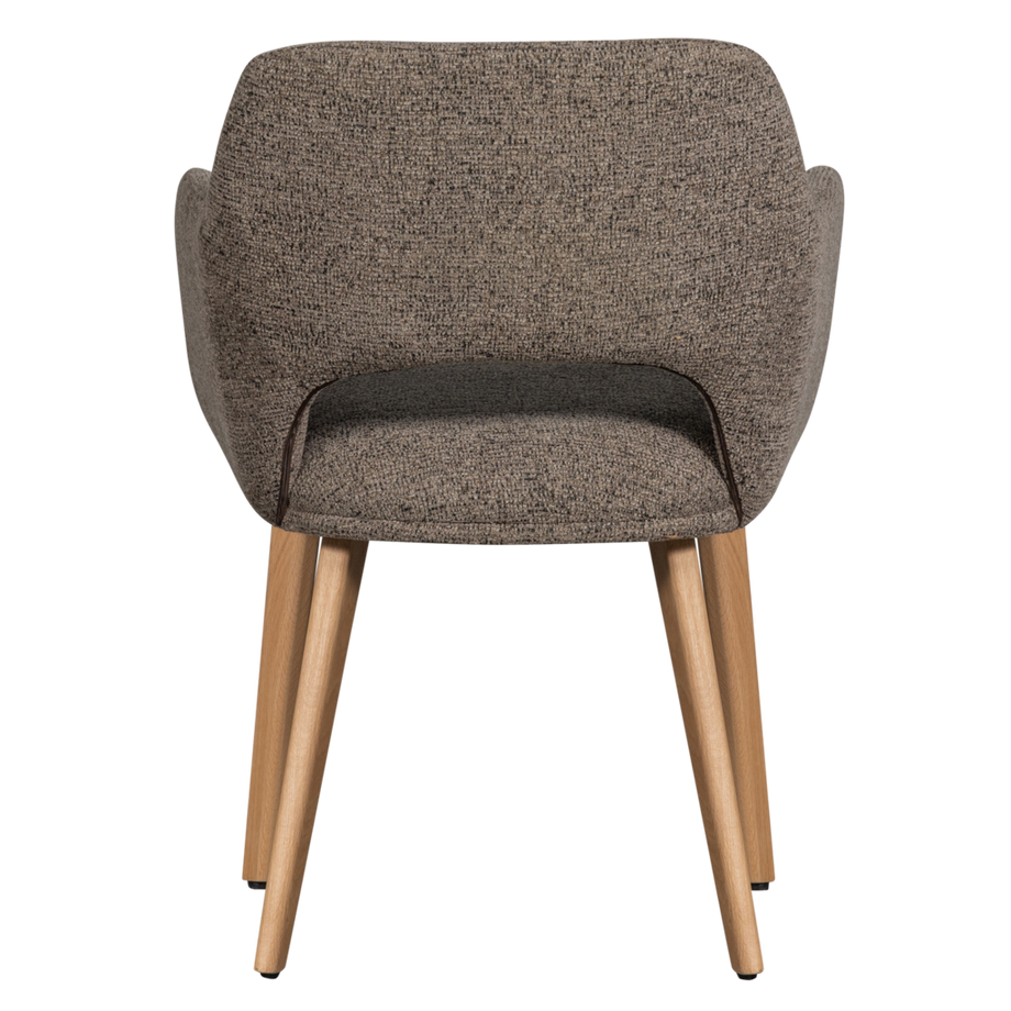 mutoni Chaise avec accoudoirs Murat taupe avec pied en bois naturel  